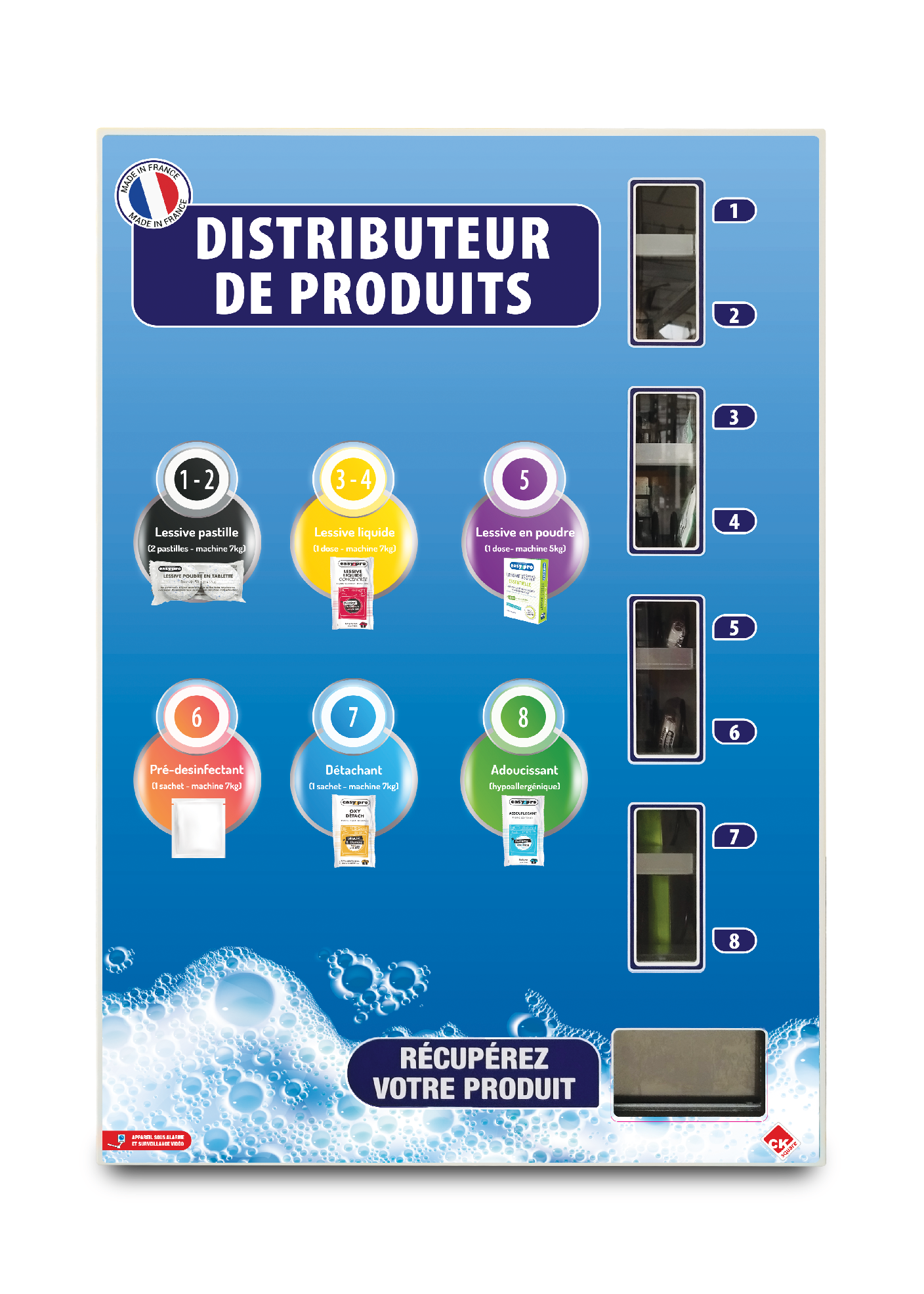 Distributeur de lessive à sprirales